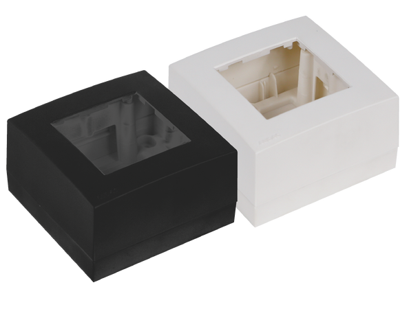 Audac WB45S/B, Veggboks single Sort Surface Mount Box single - 45 x 45 mm 